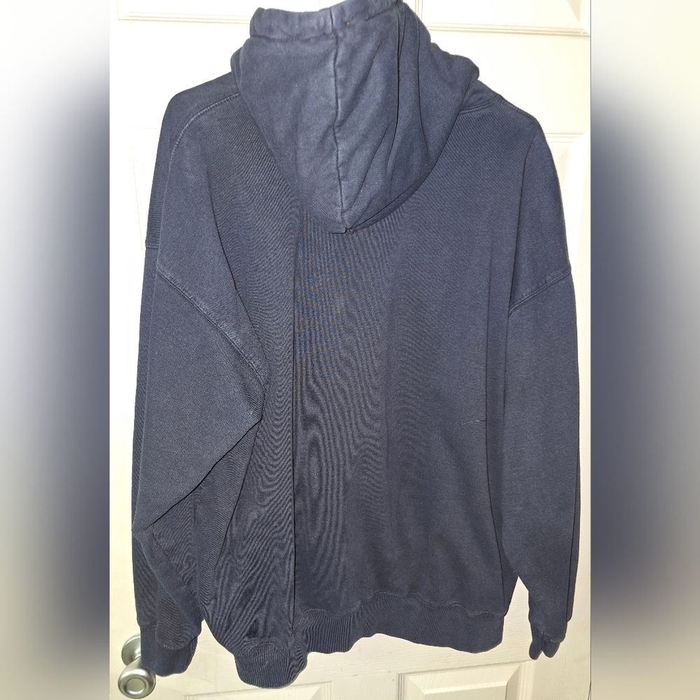 Brandy Melville BAY AREA Logo Navy Hoodie Sweatshirt One Size OS Oversize M L XL - Picture 2 of 9
